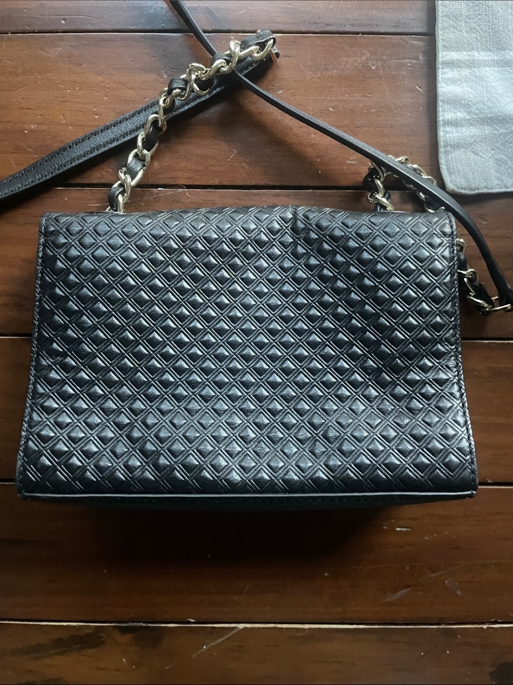 Tory Burch Black Quilted Leather Chain Strap Crossbody - Picture 2 of 5
